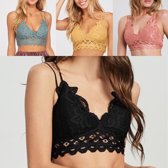 Burgundy Double Strap Lace Bralette - Picture 3 of 3